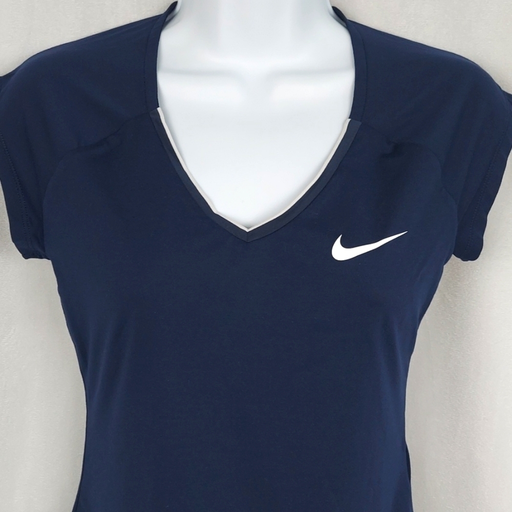 Women’s Nike Dry-Fit V-Neck Athletic Top - navy - XS - Picture 3 of 7